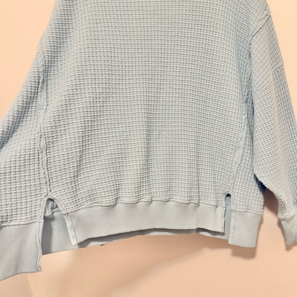 American Eagle Big Hug Oversized Waffle Sweatshirt Blue Size Large - Picture 4 of 9